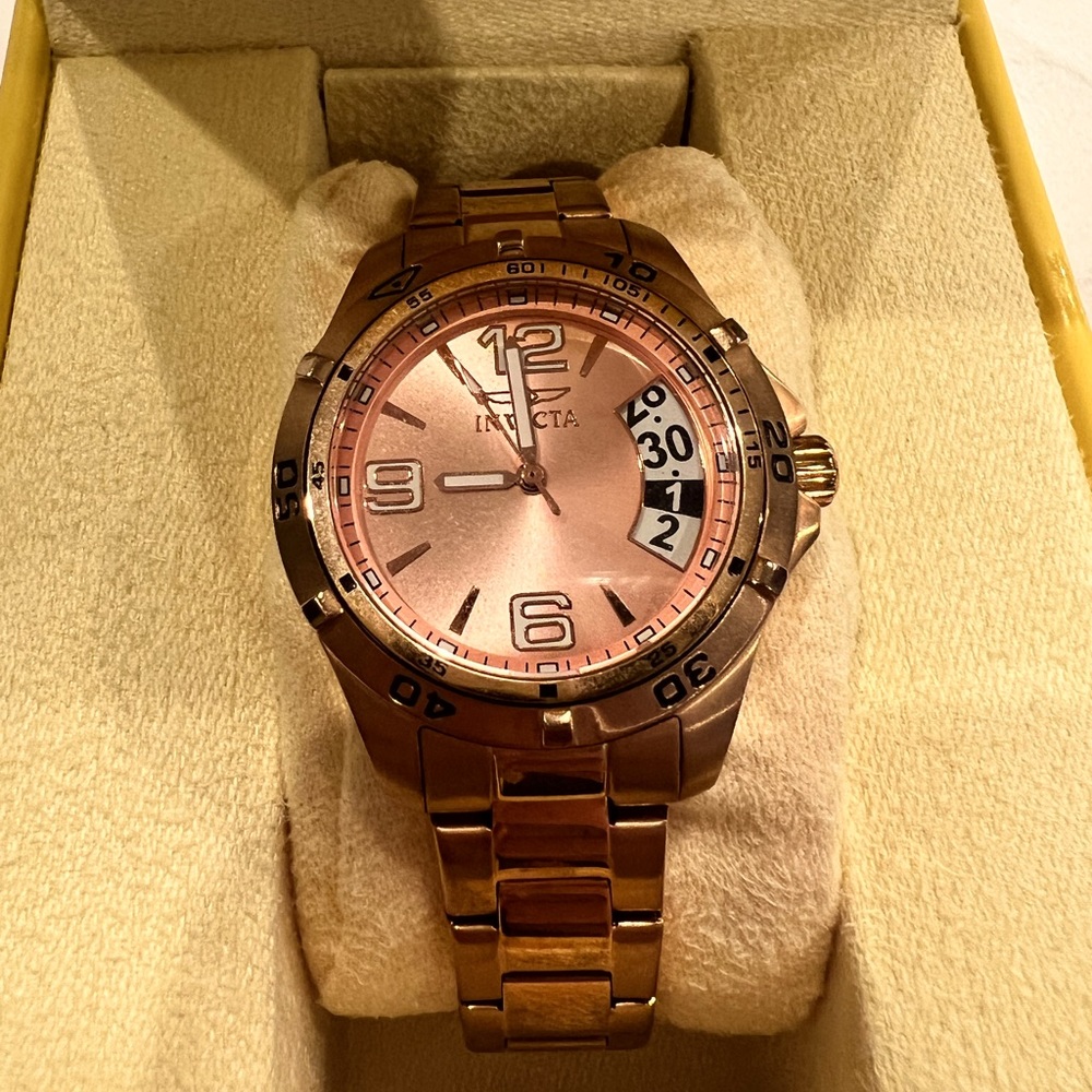 Invicta Angel Rose Gold Quartz Crystal Watch